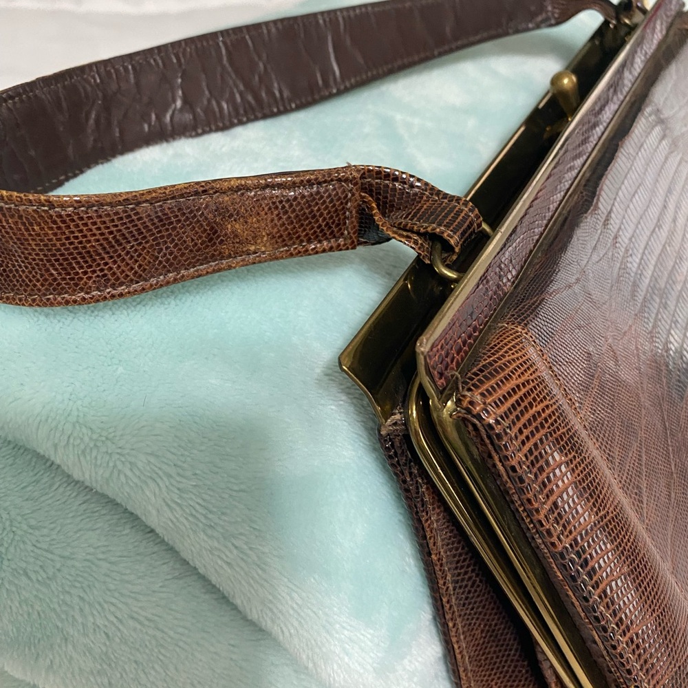 Vintage Brown Leather Handbag - Picture 7 of 9